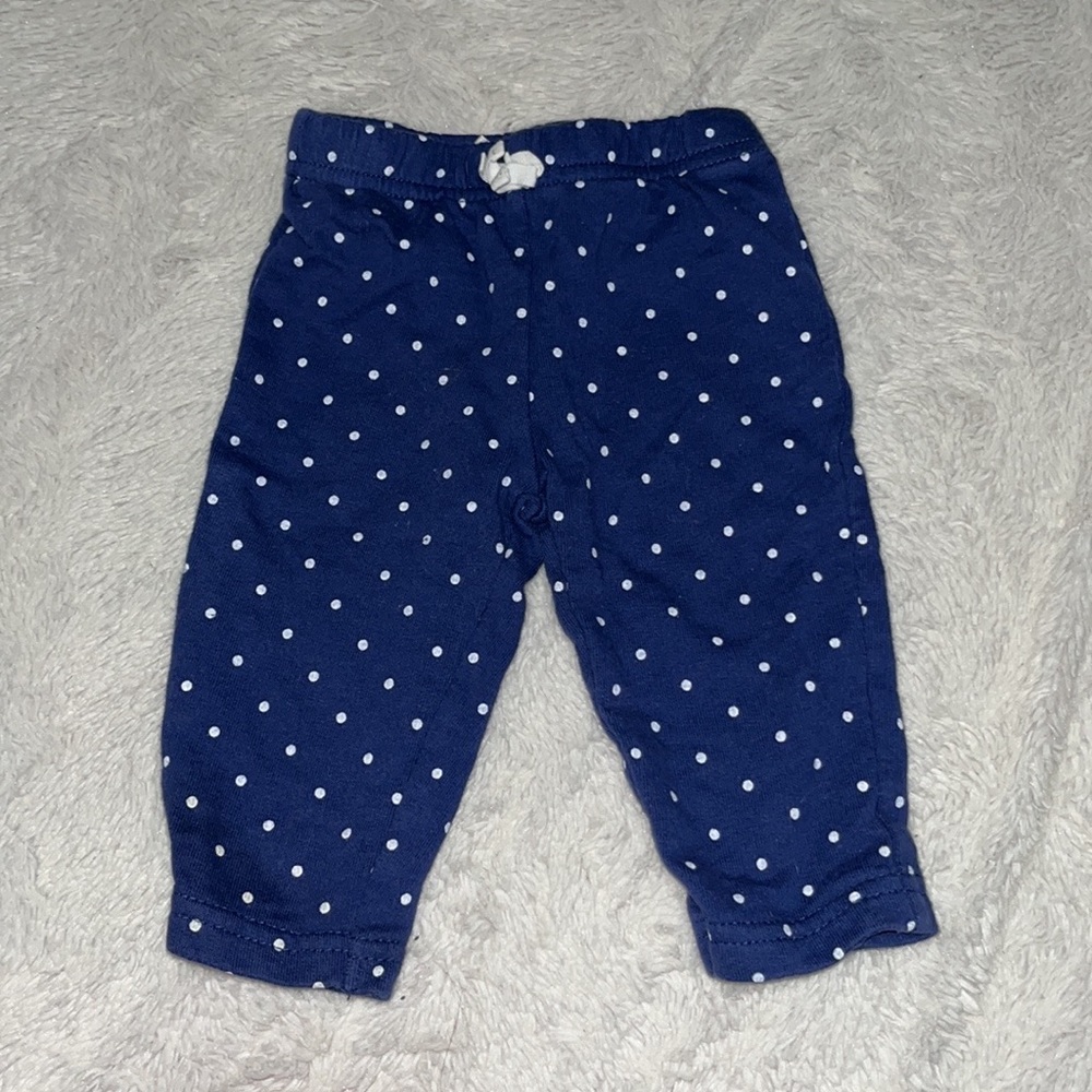 (3 for $10) carters blue baby girl polkadot joggers